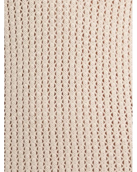 Rip Curl White Cala Vadella Open-Knit Side-Slit Midi Dress