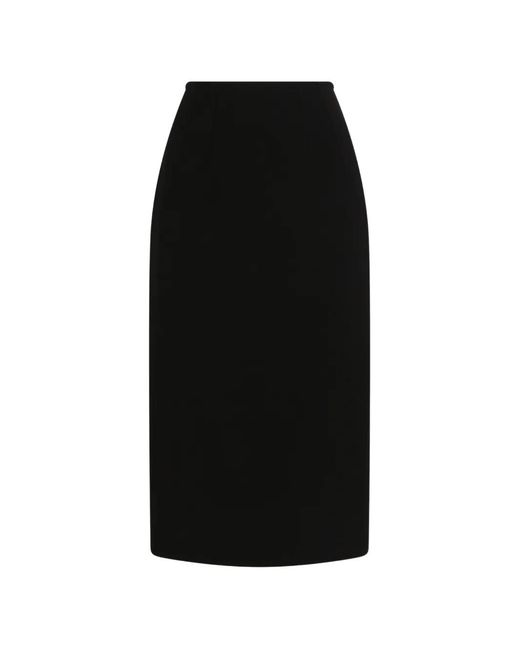 Dolce & Gabbana Black Double Wool Crêpe Skirt