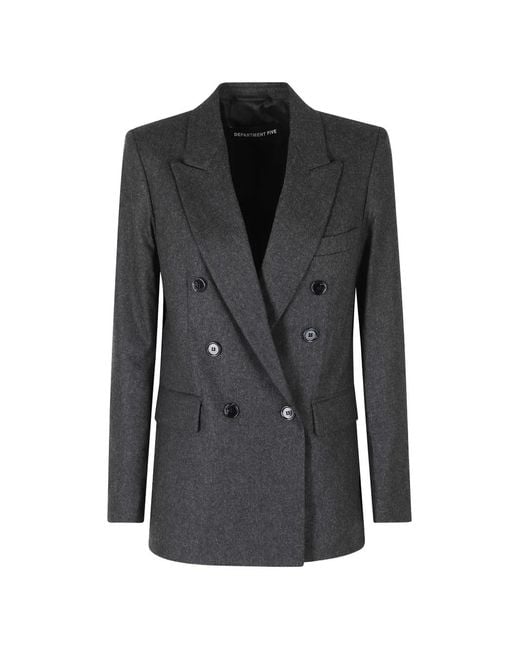 Department 5 Black Ari New Double-Breasted Blazer