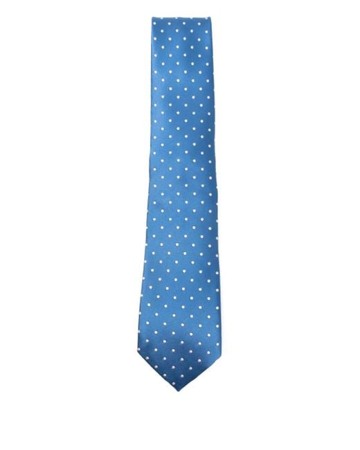 Tom Ford Blue Polka-Dot Silk Tie for men