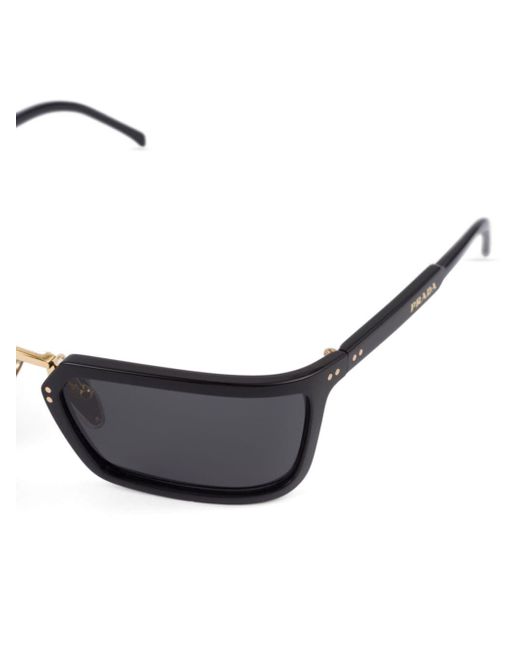 Prada Black Runway Rectangle-frame Sunglasses for men