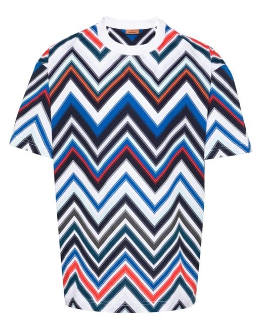 Missoni T-shirt Met Zigzag-print in het Blue voor heren