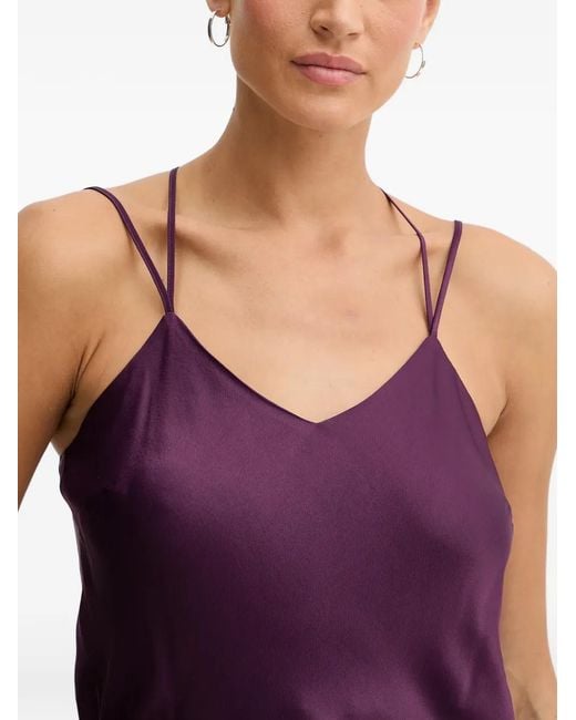 Twinset Purple V-Neck Strap Top
