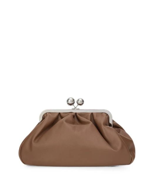 Weekend by Maxmara Brown Leather Clutch Bag