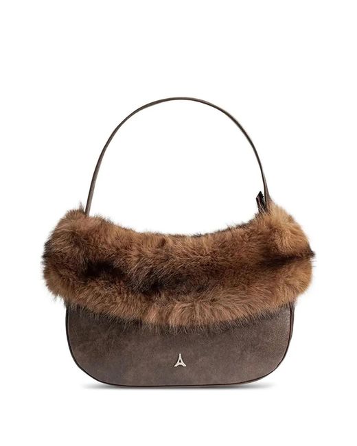 Manière De Voir Brown Mini Sac Briony En Cuir Artificiel Et Fourrure Artificielle