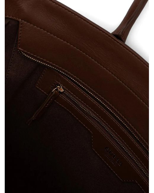 Guess Brown Anitha Suede-Panel Tote Bag