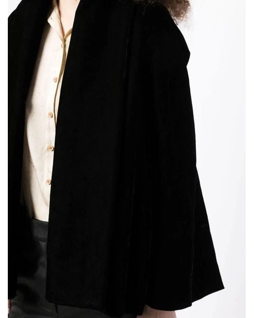 Uma Wang Black Velvet-Effect Open-Front Jacket