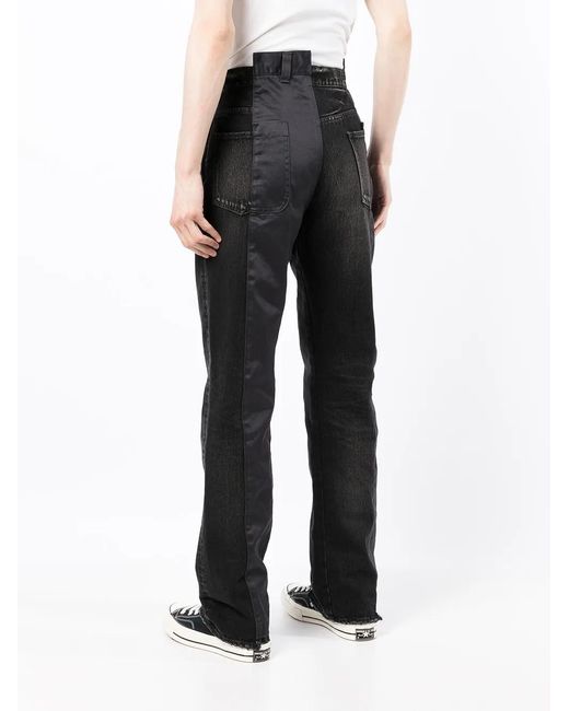 Maison Mihara Yasuhiro Black Panelled Straight-Leg Jeans for men