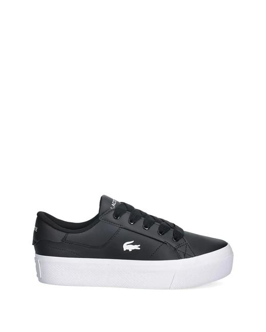 Lacoste Black Ziane Platform Logo-Detail Leather Sneakers