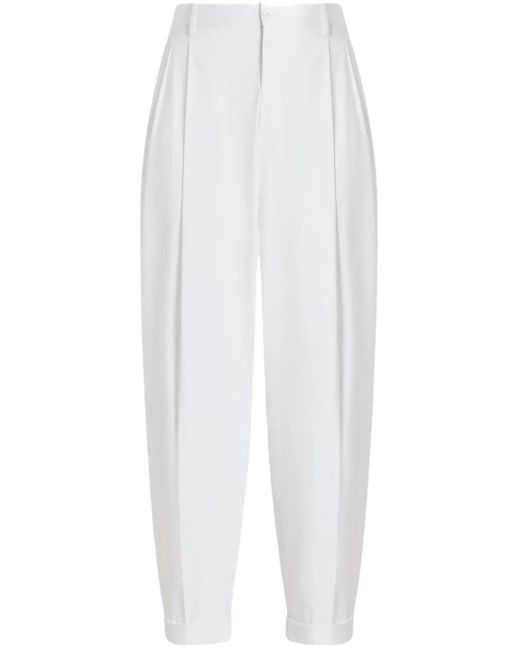 Dolce & Gabbana White Folded-Edge Trousers for men
