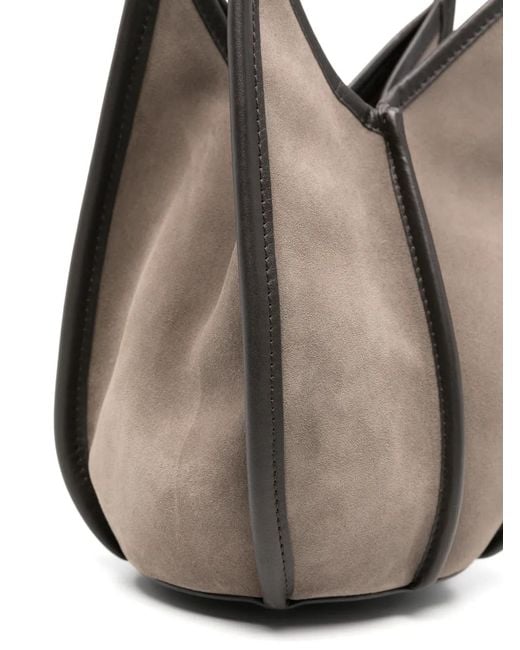 Hereu White Cabus Leather-Trim Shoulder Bag