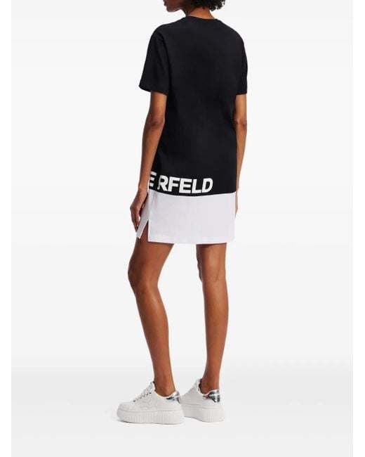 Karl Lagerfeld Black Two-Tone Mini Dress