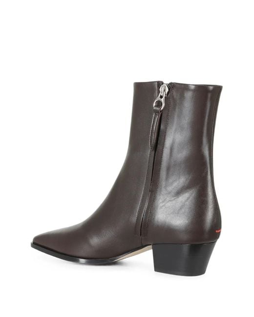 Aeyde Brown Pointed-Toe Ankle Boots