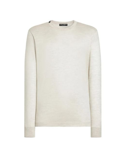 Dolce & Gabbana White Silk T-Shirt for men
