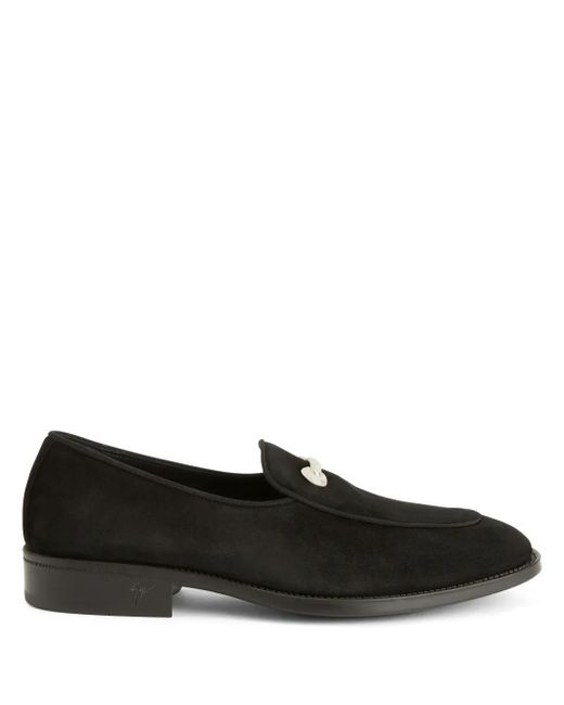 Giuseppe Zanotti Black Archibald Suede Loafers for men