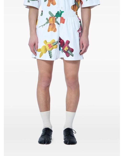 メンズ Walter Van Beirendonck テディベア ショートパンツ White