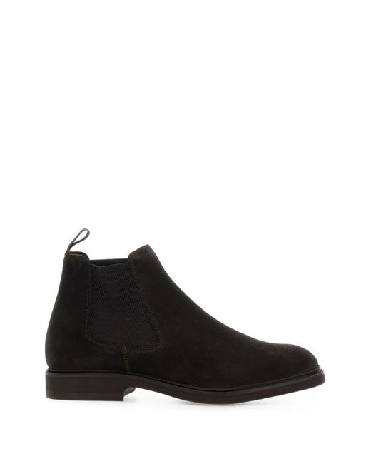 Berwick Shoes Black Suede Chelsea Boots for men