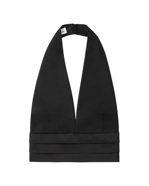 ANDAMANE Black Buckle-Fastening Halterneck Top