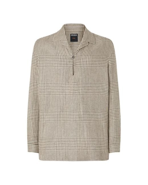 Zegna Natural Prince Of Wales Shirt for men