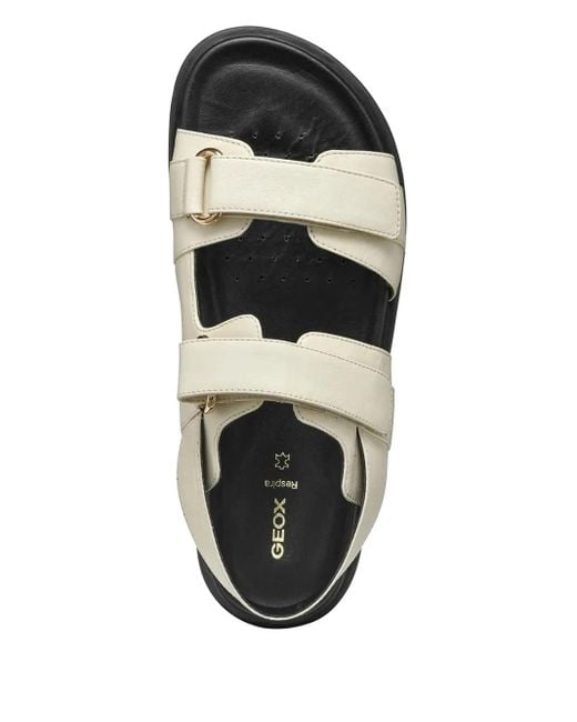 Geox Black Touch-Strap Flat Sandals