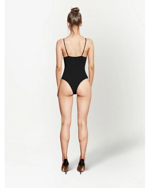 Fleur du Mal Black Cupped Nonwire Bodysuit
