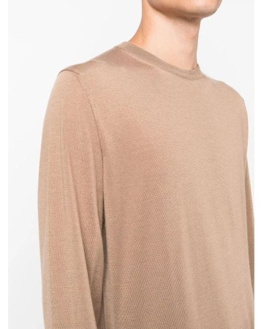 メンズ Canali クルーネック プルオーバー Natural