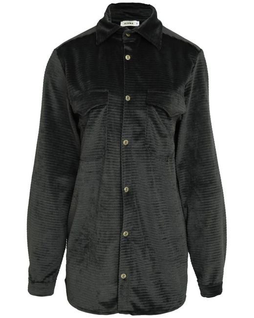 Amir Slama Black Corduroy Shirt