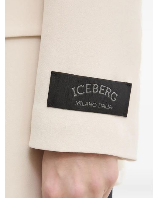 Iceberg White Single-Breasted Padded-Shoulder Blazer