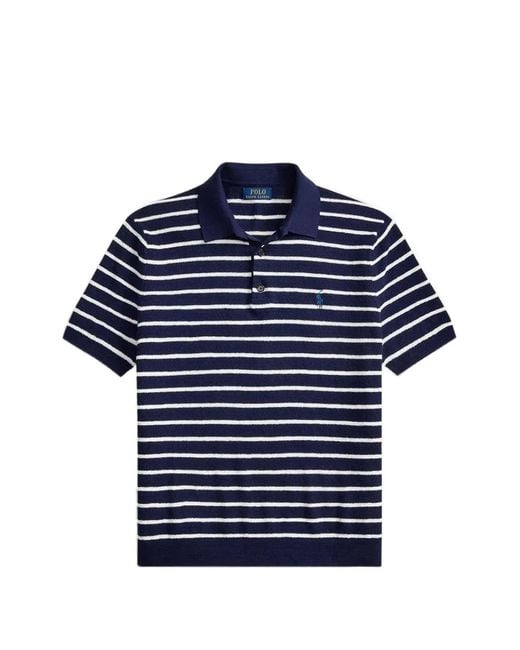 Polo Ralph Lauren Blue Striped Polo Shirt for men