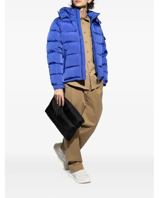 Moncler Blue Short Down Jacket Maya for men