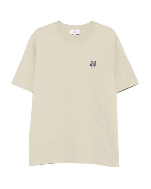 Maison Kitsuné Natural Maison Kitsun㉠Fox-Patch T-Shirt for men