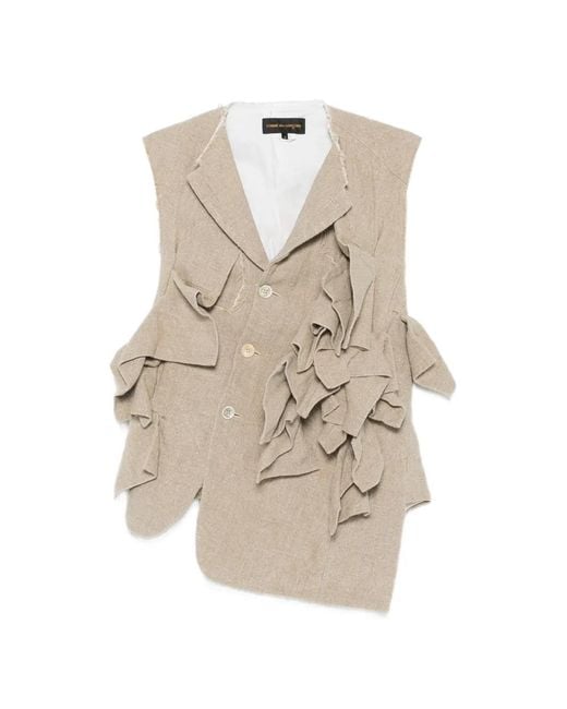 Chaqueta Sin Mangas Con Volantes Comme des Garçons de color White