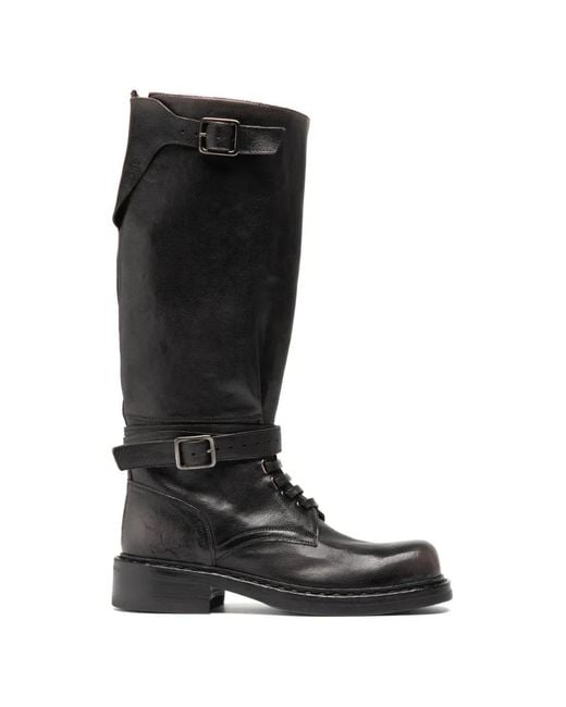 Officine Creative Black Dakota 003 Biker Boots