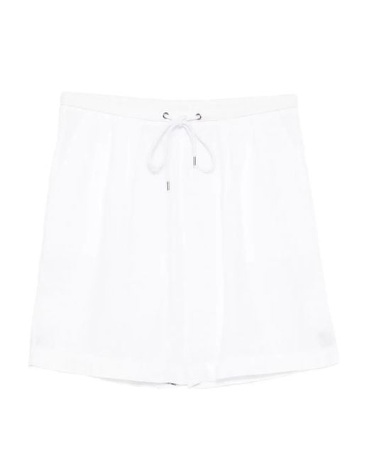 James Perse White Pleated Bermuda Shorts