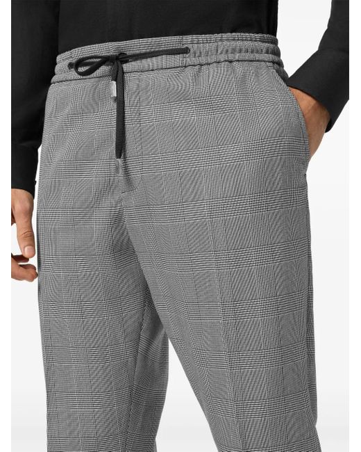 Philipp Plein Gray Checkered Jogging Trousers for men