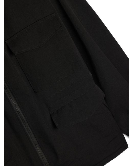 Yohji Yamamoto Black W-brim Slouch-hood Jacket for men