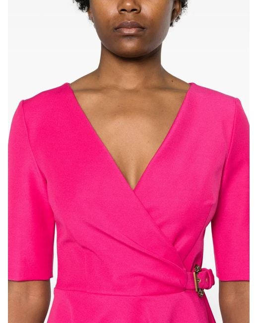 Versace Jeans Couture Pink Baroque-Buckle Mini Dress