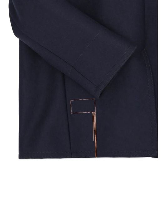 Fortela Blue Double-Breasted Wool Coat for men