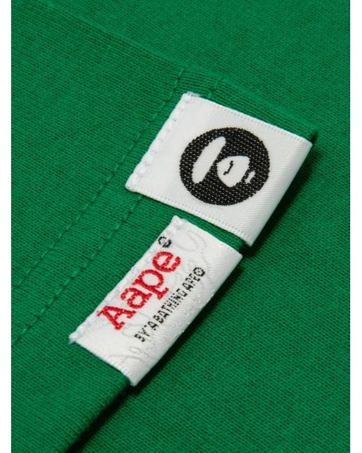 Aape By A Bathing Ape Green Graphic -Print T-Shirt for men