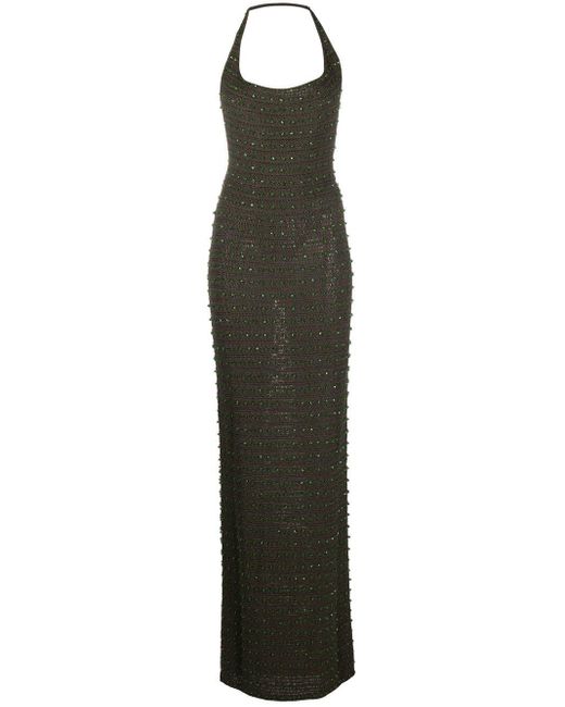 【Aya Muse】 Veluti embellished crochet maxiドレス Veluti embellished crochet maxi dress in beige - Aya Muse