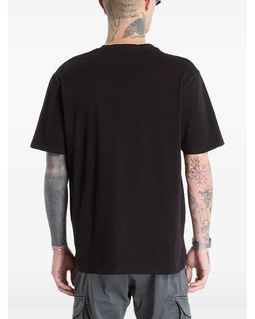 C P Company Black 30/1 Jersey Short-Sleeve Chest Logo T-Shirt for men