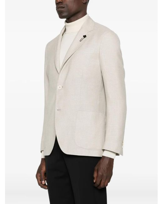 Lardini White Patch Pocket Two Button Jacket for men