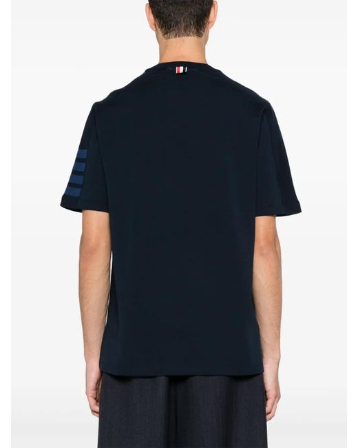 Thom Browne Blue 4-Bar Stripe T-Shirt for men