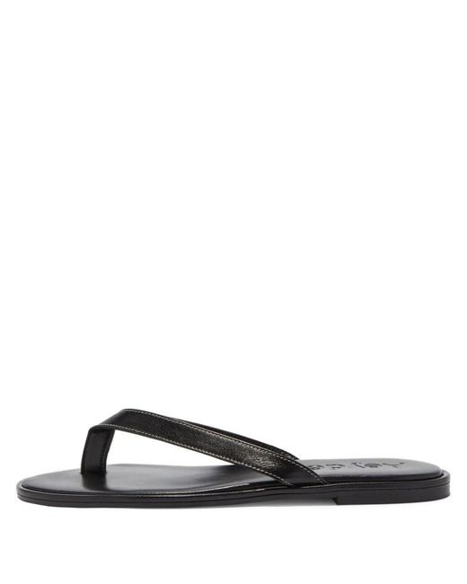 Aeyde Black Melody Leather Thong Sandals