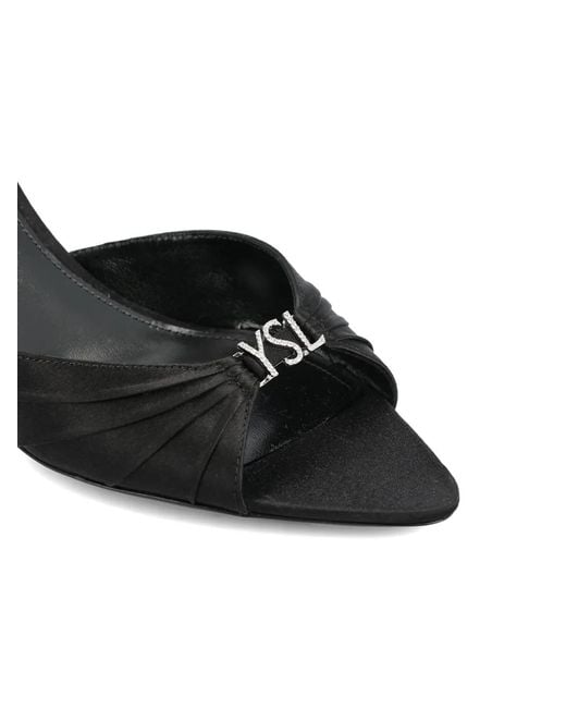 Saint Laurent Black Jerry Logo-Appliqué Sandals