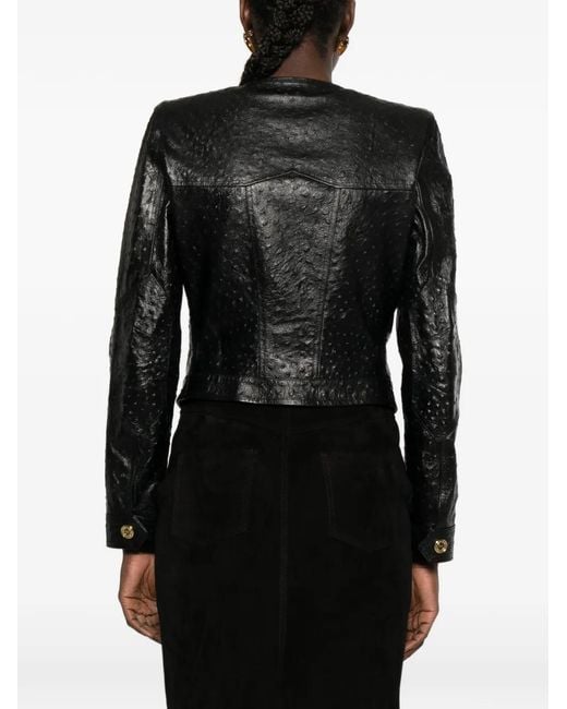 Elisabetta Franchi Black Zip Textured Jacket