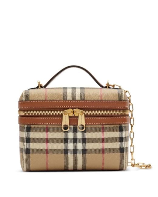 Trousse Check Mini di Burberry in Brown