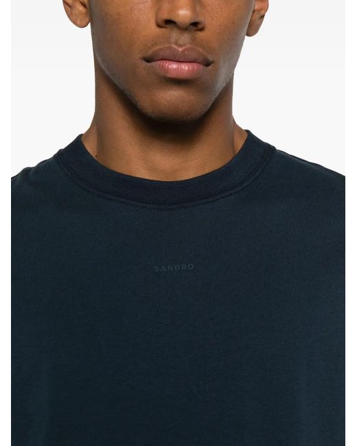 Sandro Blue Cotton T-Shirt for men