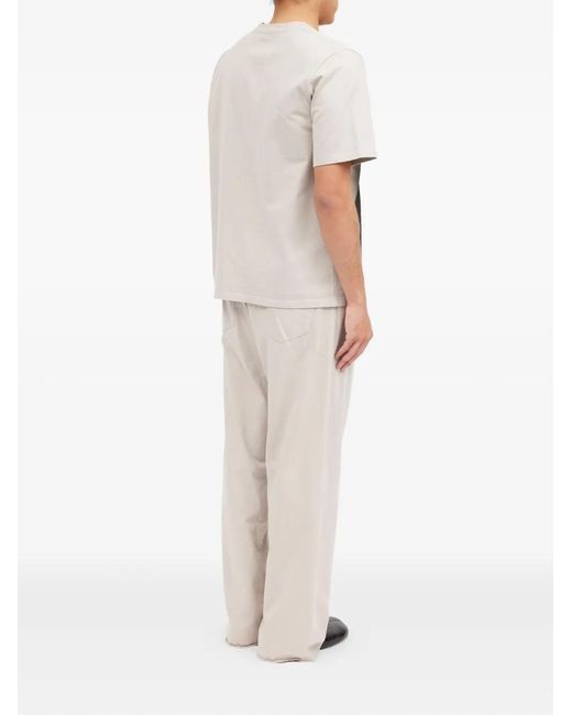 MM6 by Maison Margiela Gray Crew-Neck Graphic T-Shirt for men