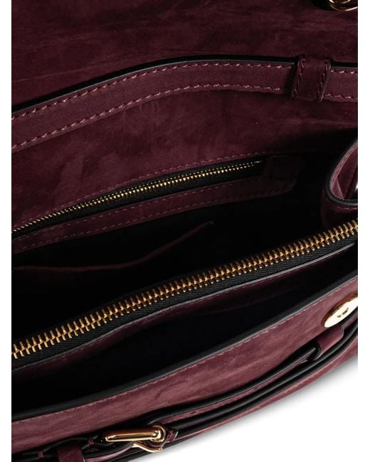 Moschino Purple Belted Suede Cross Body Bag